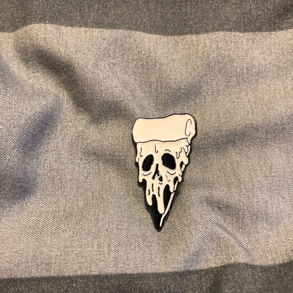 Skull Pizza Enamel Pin
